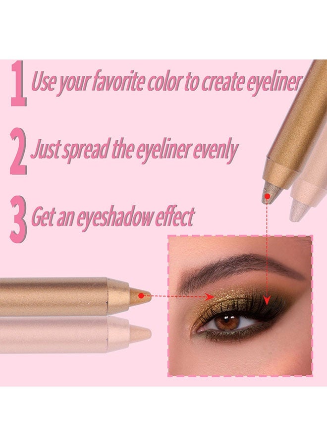 سمادو 12 ألوان ملونة Eyeliner قلم رصاص ، مجموعة Eyeliner متعددة الوظائف مع اثنين من قلم رصاص الحادة ، طويلة الأمد والمقاومة للماء ، سهلة التنظيف ، صبغة الدليل على العين ظلال الحرير قلم للمبتدئين - Image 3