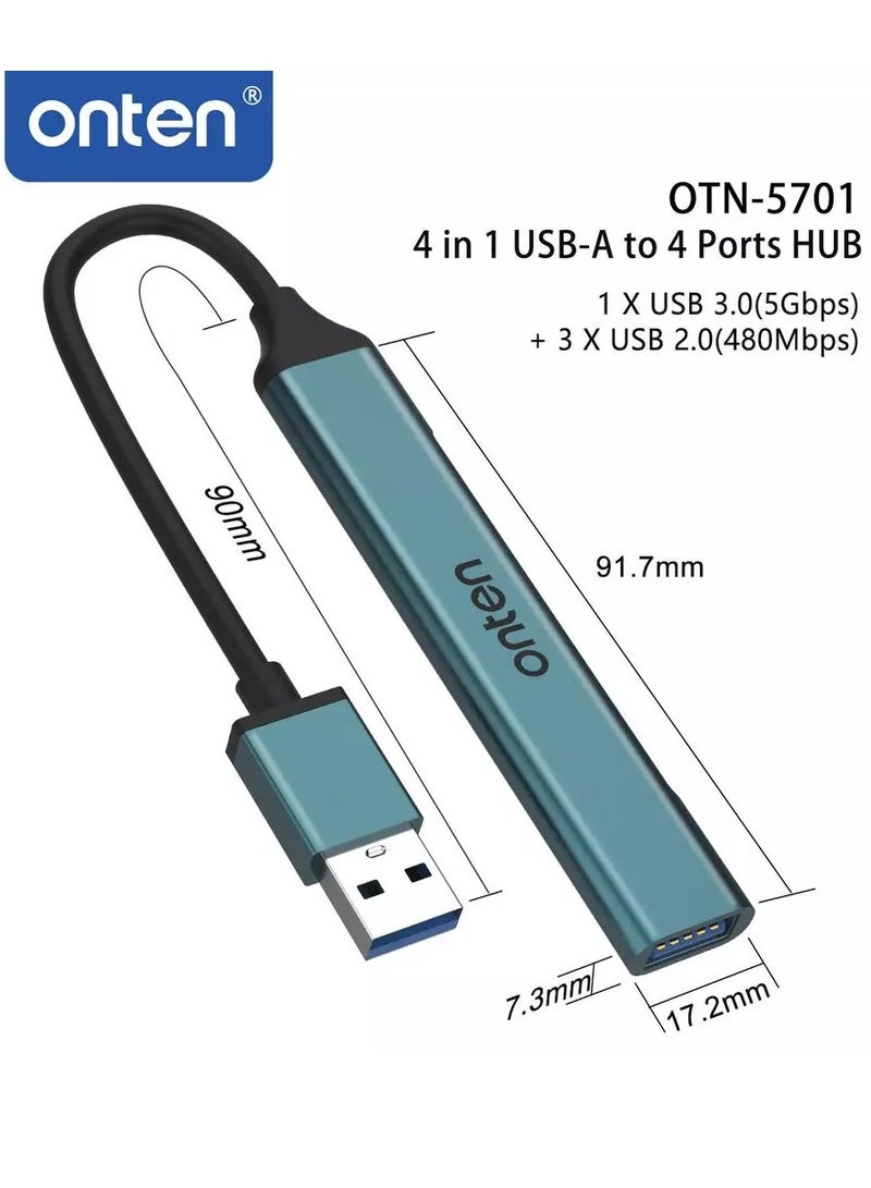 أونتن موزع USB، 4 منافذ، لجهاز MacBook Pro 2020/2019، iMac 2021، موزع USB من سبائك الألومنيوم - Image 3