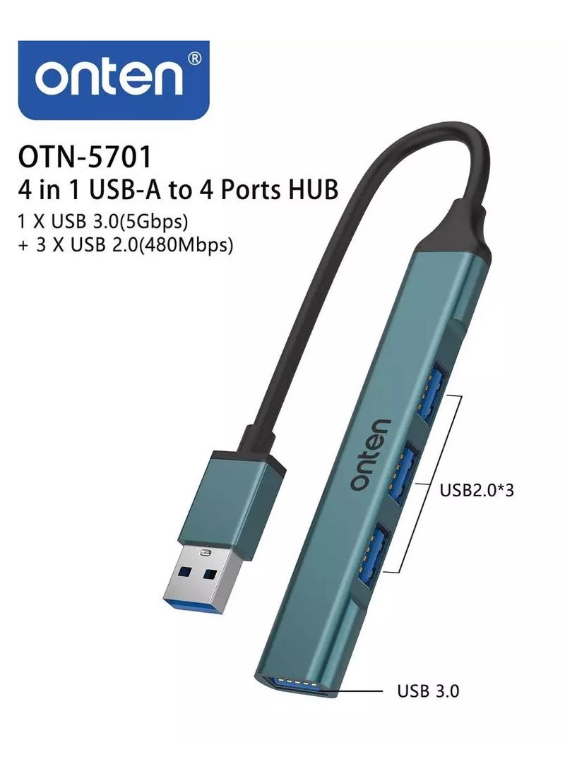 أونتن موزع USB، 4 منافذ، لجهاز MacBook Pro 2020/2019، iMac 2021، موزع USB من سبائك الألومنيوم - Image 2