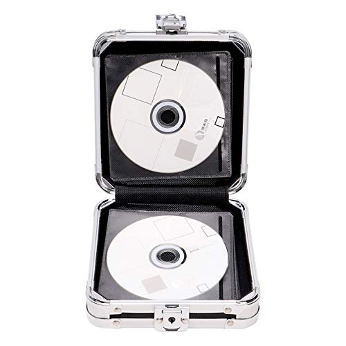Vaultz Locking CD Case Holder - 24 Disc Storage Capacity, 2.5 x 6.25 x 7 Inch Portable DVD Case Holders w/Carrying Handle - Lockable CD Holder for Car, Travel, Work - Black - Image 2