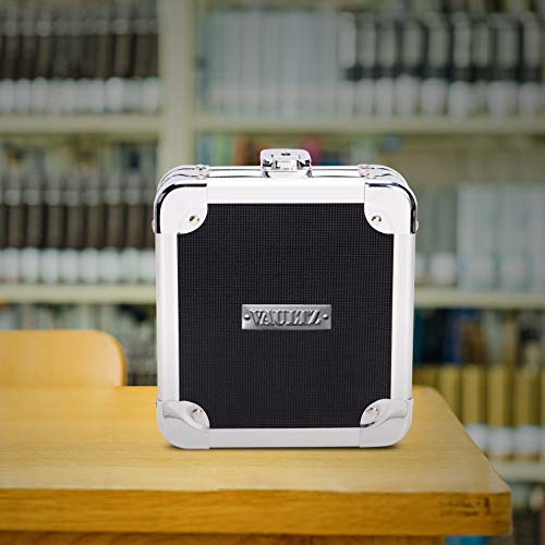 Vaultz Locking CD Case Holder - 24 Disc Storage Capacity, 2.5 x 6.25 x 7 Inch Portable DVD Case Holders w/Carrying Handle - Lockable CD Holder for Car, Travel, Work - Black - Image 5
