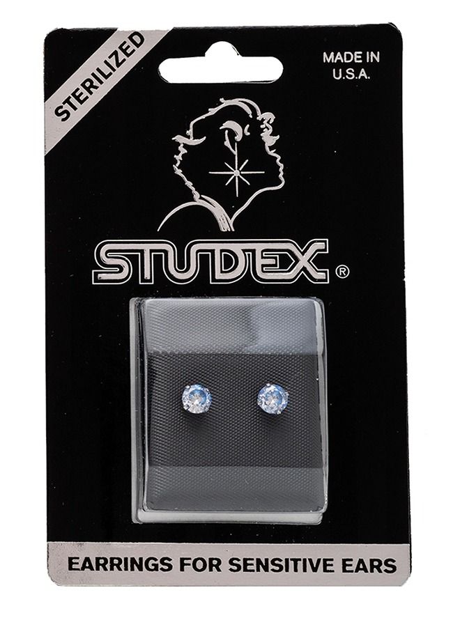 Studex 5MM Cubic Zirconia Blue Allergy-Free Stainless Steel Ear Studs - Image 5