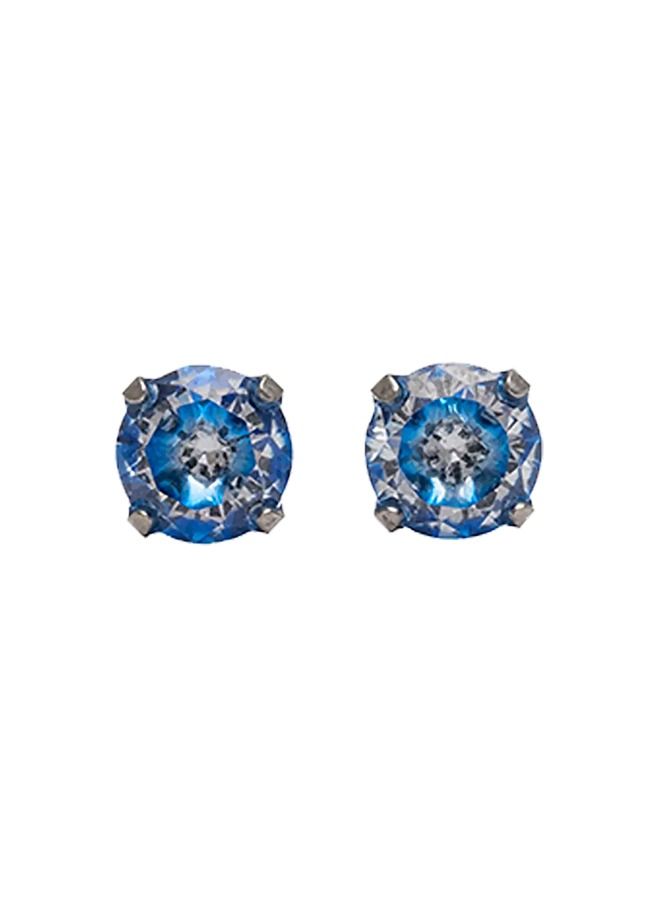 Studex 5MM Cubic Zirconia Blue Allergy-Free Stainless Steel Ear Studs - Image 1