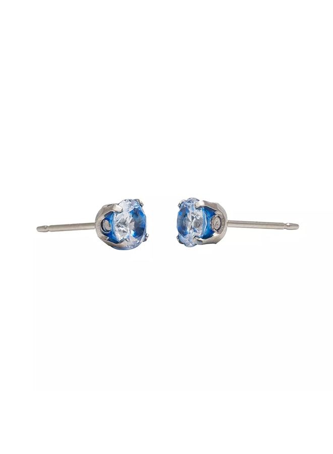 Studex 5MM Cubic Zirconia Blue Allergy-Free Stainless Steel Ear Studs - Image 4