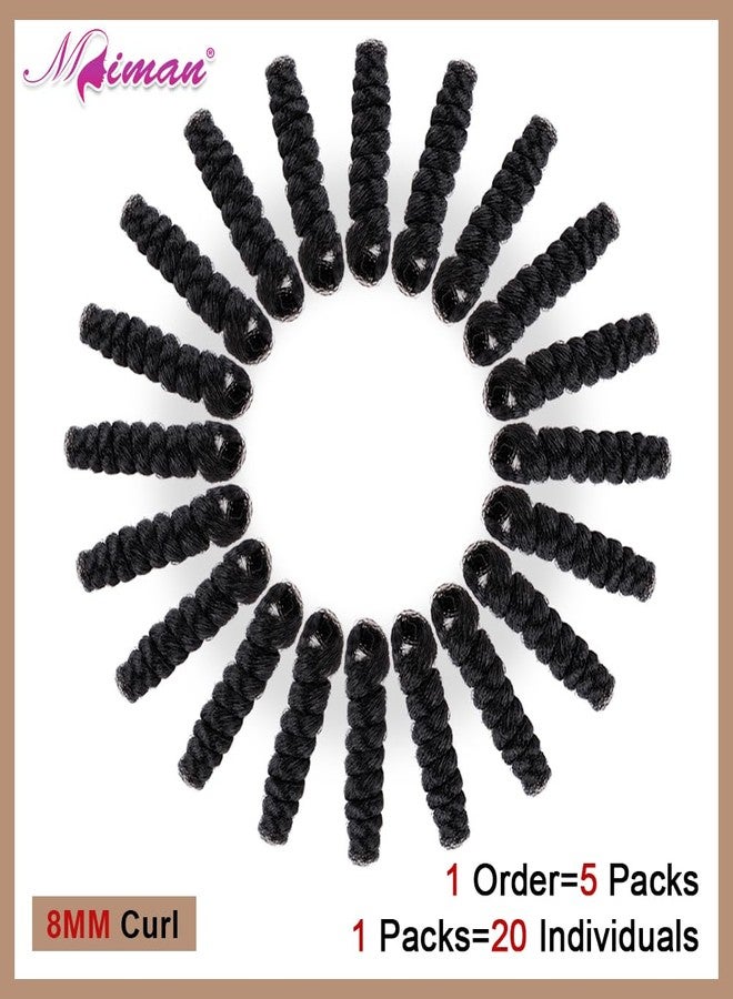 ميمان مجموعة ميمان من 5 قطع من ضفائر الشعر الكروشيه القصيرة المجعدة بطول 10 بوصات، بتجعيدات حلزونية 8 مم، وصلات شعر صناعية مضفرة بالكروشيه للنساء، لتسريحة شعر موهوك أفرو مضفرة يمكنكِ صنعها بنفسك (أسود طبيعي) - Image 3