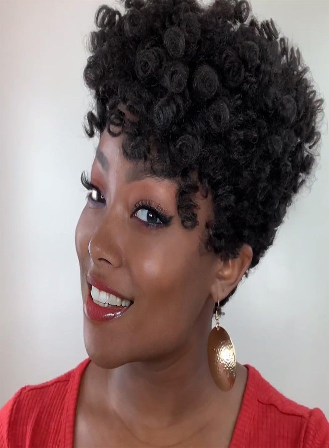 ميمان مجموعة ميمان من 5 قطع من ضفائر الشعر الكروشيه القصيرة المجعدة بطول 10 بوصات، بتجعيدات حلزونية 8 مم، وصلات شعر صناعية مضفرة بالكروشيه للنساء، لتسريحة شعر موهوك أفرو مضفرة يمكنكِ صنعها بنفسك (أسود طبيعي) - Image 1