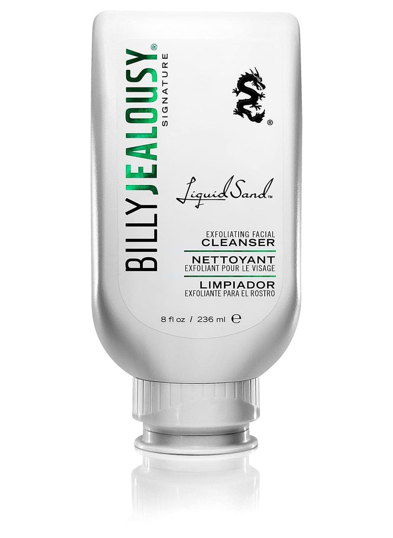 Billy Jealousy Billy Jealousy LiquidSand Exfoliating Face Cleanser for All Skin Types, Mens Face Wash for Daily Exfoliation of Dead Skin Cells & Grime, Cleans, Softens & Nourishes  - Image 1