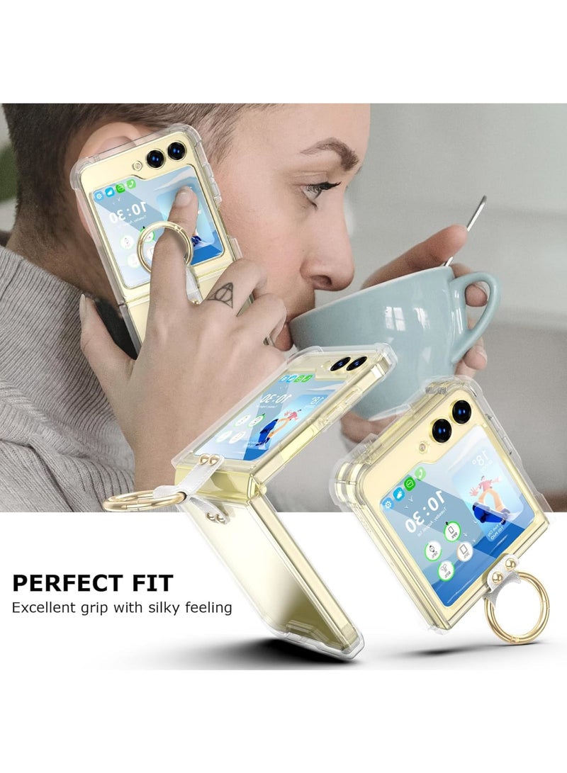 SOLARAE Anti-Fall Shockproof Protective Phone Cover Case, Designed for Samsung Galaxy Z Flip 5 Case Clear with Ring, Compatible with Galaxy Z Flip 5 Case 5 G 2023 (Clear) - Image 5