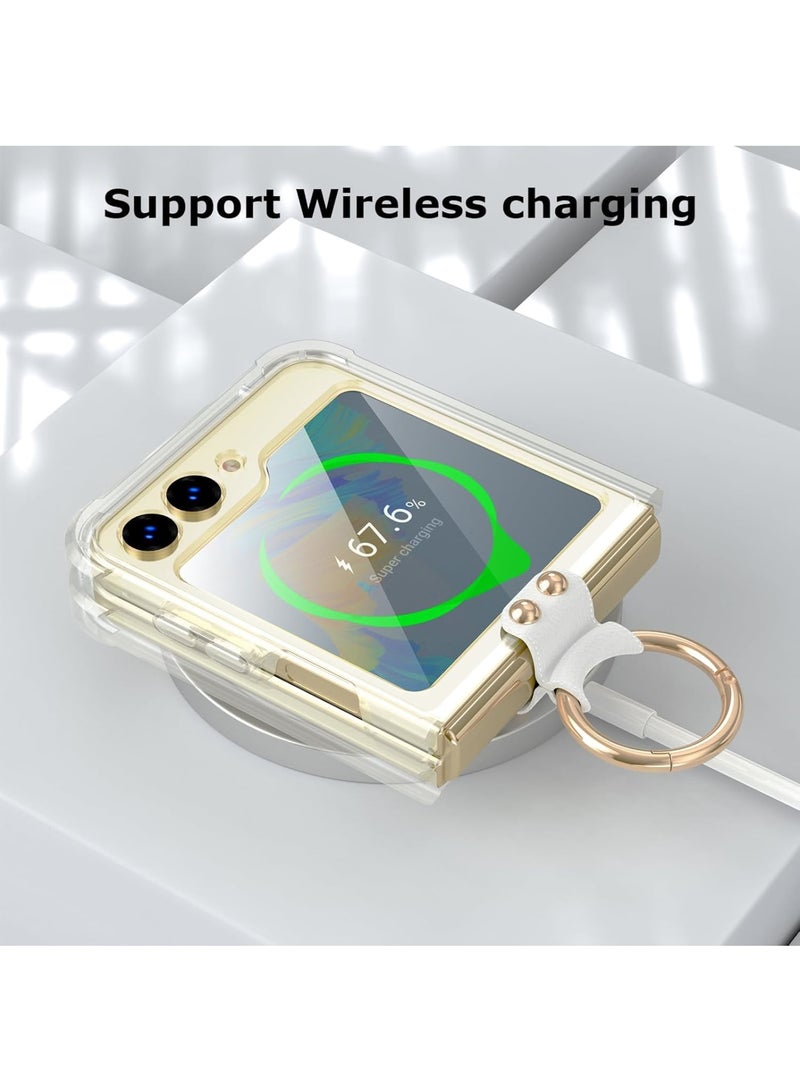 SOLARAE Anti-Fall Shockproof Protective Phone Cover Case, Designed for Samsung Galaxy Z Flip 5 Case Clear with Ring, Compatible with Galaxy Z Flip 5 Case 5 G 2023 (Clear) - Image 3