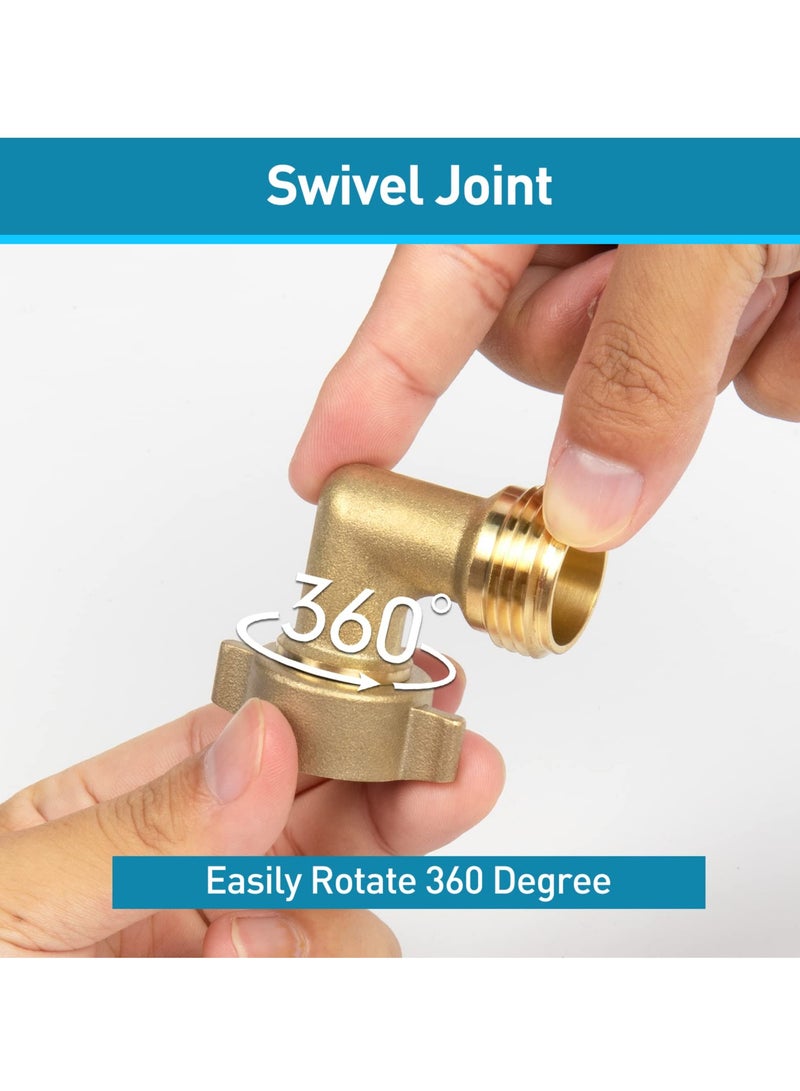 90 Degree Hose Elbow - 3/4 NH Thread,Garden Elbow Connector,Perfect for RV, Washing Machine, Faucet - 2 Pack - Image 4
