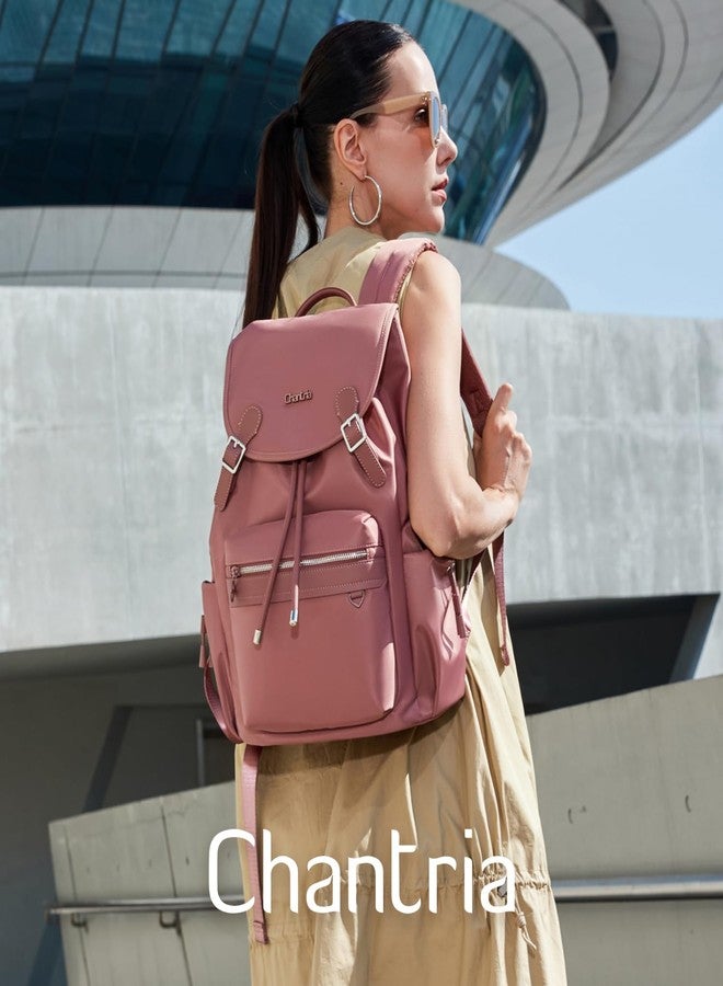 Chantria Laptop Backpack for Women 14-inch Work Office Backpack 18L Capacity Laptop Bag College Bag Water-repellent Casual Backpack for Travel (Nostalgia Rose) - Image 2