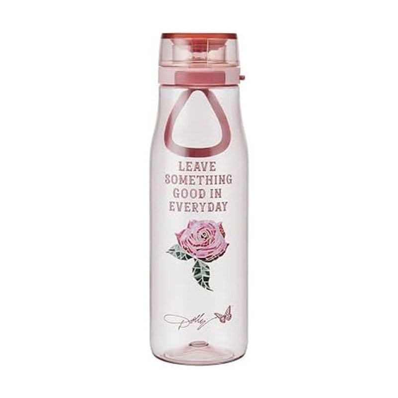 Dolly Parton Water Bottle, Made From Durable Tritan, Leakproof One Touch Flip Lid And Handle For Easy Carrying, 24 Ounce, Pink Rose - Image 1