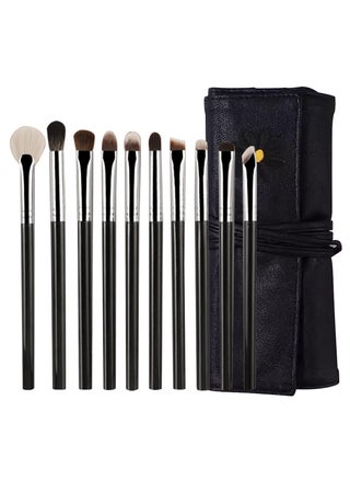 Black-10 pcs eye makeup brushes