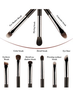 FLYROAD 10Pcs Eye Makeup Brushes  Professional Blending Eyeshadow Makeup Brushes Set,  Soft Synthetic Hairs  for Eyeshadow, Eyebrow, Eyeliner, Concealer(with bag)  - Image 3