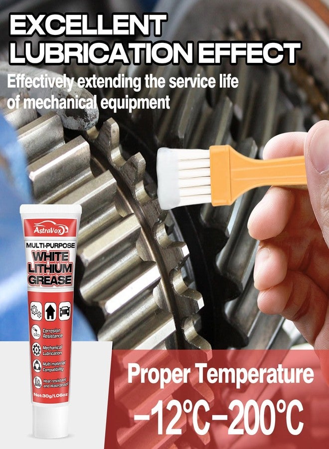 AstraVox White Lithium Grease, Multi-Purpose Lubricant Lithium Grease with Brush for Hinges, Bearings, Gears, and Garage Doors, Ideal for Automotive, Marine, Industrial, and Household Use(1 pcs) - Image 3