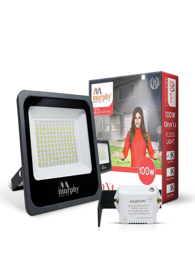 Murphy 100W Led Waterproof with Auto On/Off Day Night Light Sensor Flood Light : Pack of 1 (Aluminium, BIS Approved) - Image 1