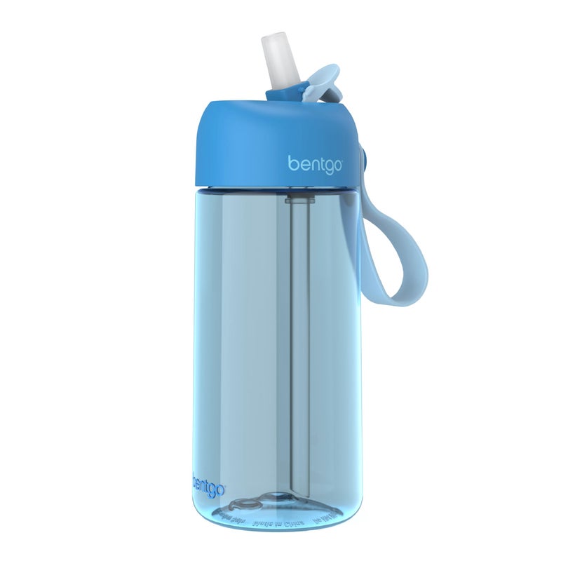 Bentgo Kids Water Bottle - Leak-Proof, Durable Tritan, BPA-Free 15 oz. Cup for Kids/Toddlers Ages 3+ - Flip-Up Straw & Dishwasher Safe for School, Sports, Daycare & Camp (Blue) - Image 1
