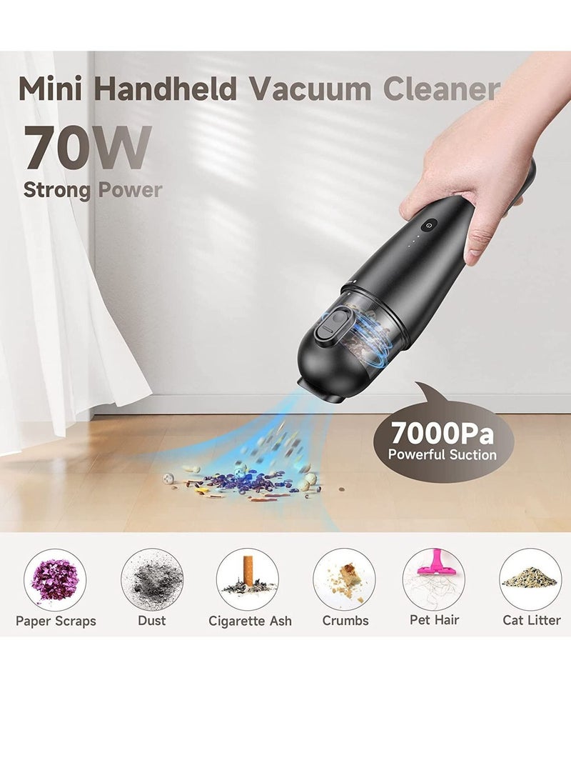 Generic - Handheld Vacuum Cordless Portable Vacuum Cleaner for Car with 7000Pa Powerful Suction for Pet Hair Home Dust and Car Cleaning, Rechargeable Mini Vacuum - Image 1