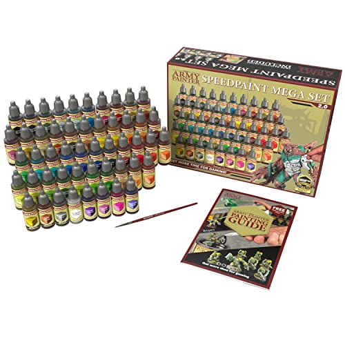 The Army Painter Speedpaint 2.0 Mega Set Combo, 50 Dropper Bottles of Non Toxic Acrylic Contrast Paint 18ml for Wargaming, Incl. 1 Paint Palette and 2 Army Painter Brushes - Image 2