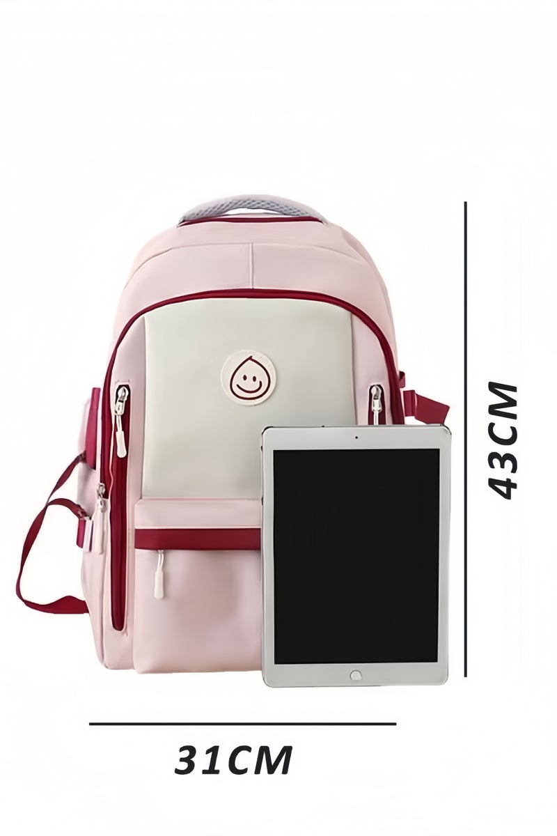 HQ-GAMING 5PCS Backpack Set for Girls, Schoolbag with Cute Bear Accessories - School Bookbag, Shoulder Bag, Handbag, Pen Pouch & Small Bag- Perfect for Student Back to School Supplies (Pink)  - Image 2