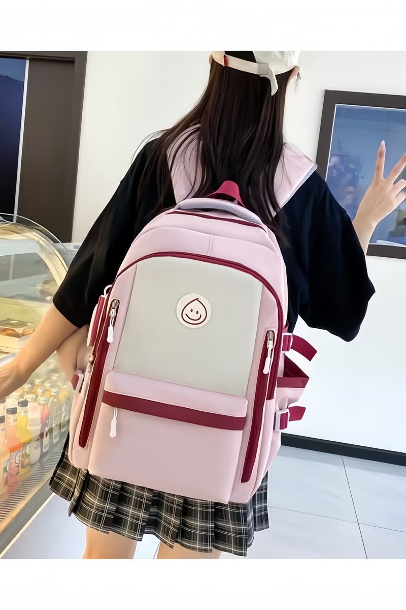 HQ-GAMING 5PCS Backpack Set for Girls, Schoolbag with Cute Bear Accessories - School Bookbag, Shoulder Bag, Handbag, Pen Pouch & Small Bag- Perfect for Student Back to School Supplies (Pink)  - Image 3