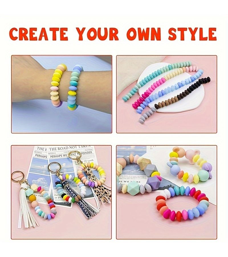 180pcs Silicone Lentil Beads 12mm 30 Colors Loose Spacer Beads for Necklace Keychain Making - Image 5