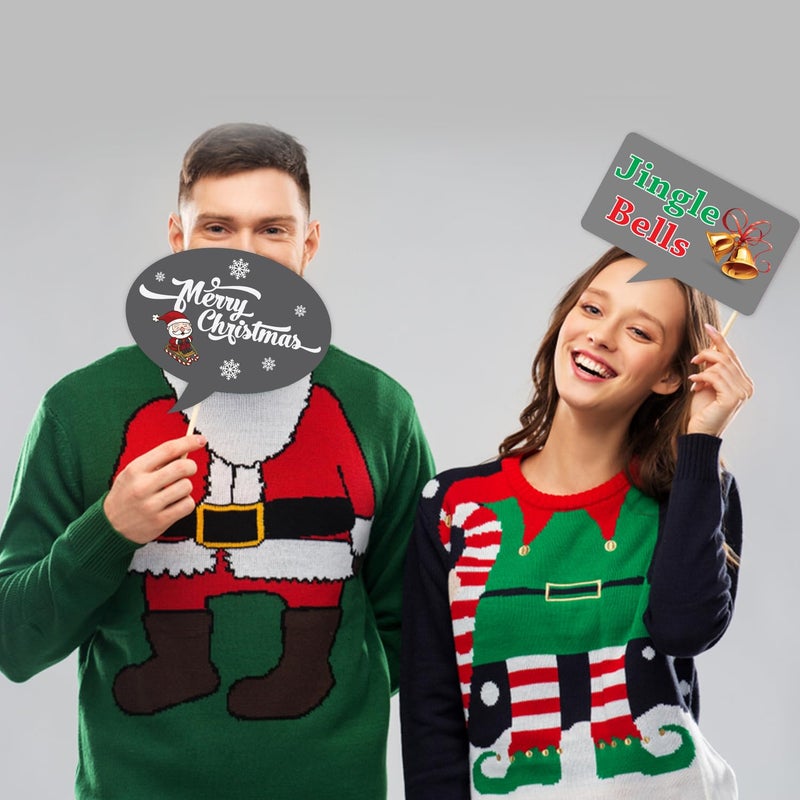 Party Propz Christmas Photo Booth Props - 23Pcs for Kids | Party Decoration | Cardstock Props | Holiday Decorations Items - Image 5