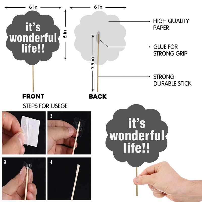 Party Propz Christmas Photo Booth Props - 23Pcs for Kids | Party Decoration | Cardstock Props | Holiday Decorations Items - Image 3