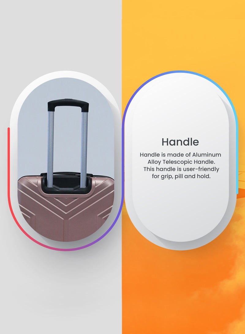 ستار لايف مجموعة حقائب سفر بعجلات من الجانب الصلب ABS مكونة من 3 قطع بعجلات دوارة مع قفل أرقام - Image 3