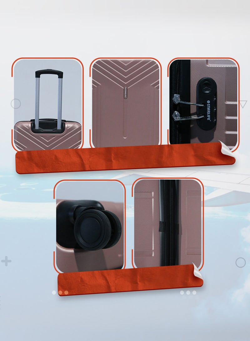 ستار لايف مجموعة حقائب سفر بعجلات من الجانب الصلب ABS مكونة من 3 قطع بعجلات دوارة مع قفل أرقام - Image 4