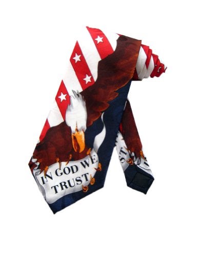Steven Harris In God We Trust American Bald Eagle Necktie - White - One Size Neck Tie - Image 2