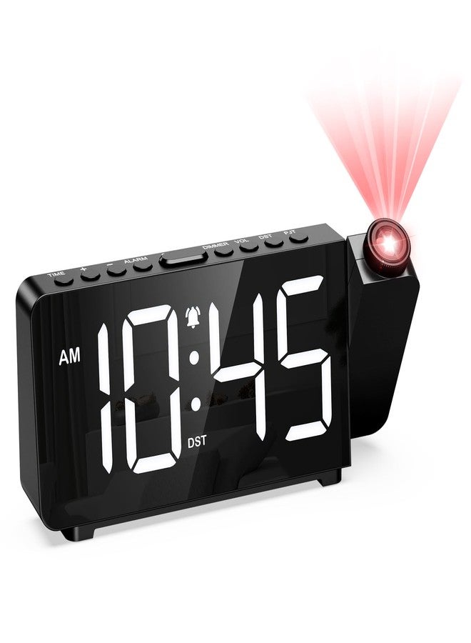 ORIA Projection Alarm Clock, Digital Alarm Clock for Bedroom with 180° Projector, Large Display Digital Clock, LED Clock with Adjustable Brightness & Volume, Snooze, DST, for Seniors Heavy Sleepers - Image 1