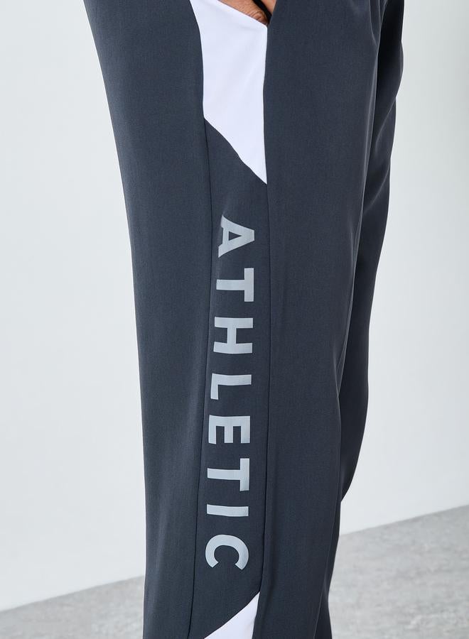 Styli Active Regular Fit Joggers with Side Panel and Print Detail - Image 3
