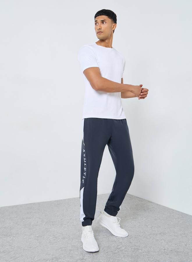 Styli Active Regular Fit Joggers with Side Panel and Print Detail - Image 2
