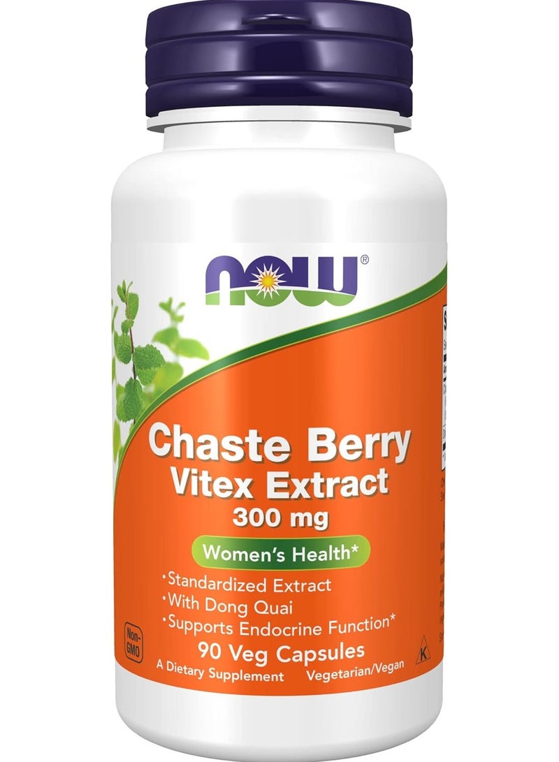 now Chaste Berry Vitex Extract 300 Mg With Dong Quai Women - 90Caps - Image 1