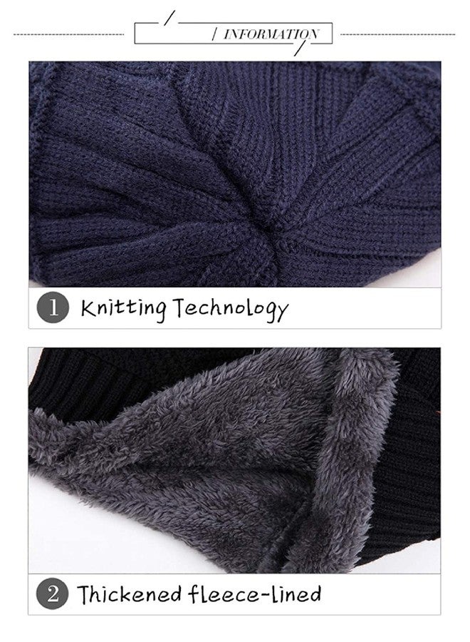 Zonkar Premium Unisex Woolen Winter Beanie Cap with neck set Scarf for Man Women Girl (Blue) - Image 2