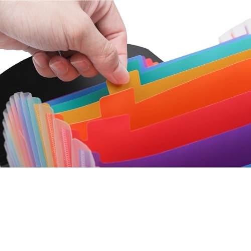 Neomate 24-Pocket Expanding File Organizer | A4/Letter Size Accordion Folder with Adjustable Buckle | Portable Document Organizer for School, Home & Office | Includes Labels (33 x 24 cm) Multicolor - Image 2