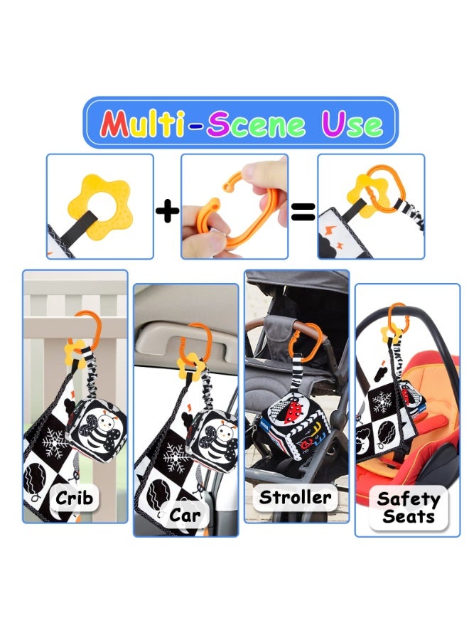 3 Pcs Black and White High Contrast Baby Toys 0-3 Months for Newborn, Montessori Toys for Babies Sensory Soft Book for Early Education, Infant Tummy Time Toys 0 6 9 Months Baby Gifts - Image 5