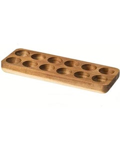 Bukela Solid Wood Egg Holder Countertop Wooden Egg Tray to Hold Fresh Eggs Rustic Egg Storage  for Countertop Display Kitchen Organization Refrigerator Storage (12 Eggs)  - Image 1