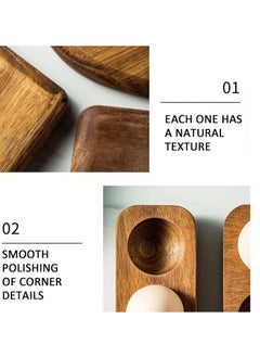 Bukela Solid Wood Egg Holder Countertop Wooden Egg Tray to Hold Fresh Eggs Rustic Egg Storage  for Countertop Display Kitchen Organization Refrigerator Storage (12 Eggs)  - Image 4