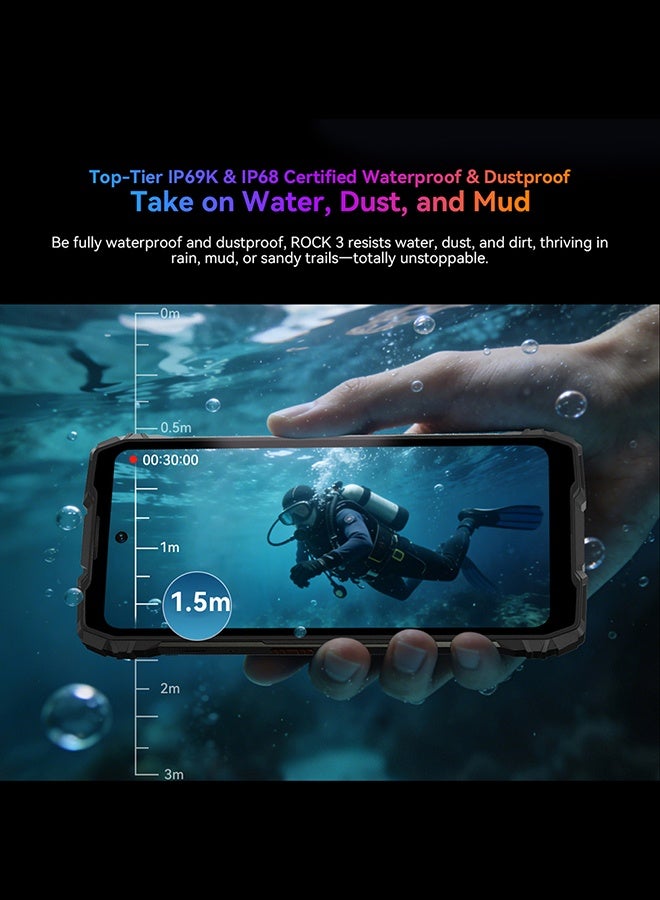 Blackview ROCK 3 Rugged Unlocked Smartphone | 6.78" FHD+ 120Hz 750nits IPS Screen, 8GB RAM+256GB ROM Up to 24GB Expand RAM, Octa Core MT8781, IP68 Waterproof Shockproof Dustproof Rugged Mobile, Dual Band WiFi BT5.2, 4G LTE Global Bands, Orange - Image 5