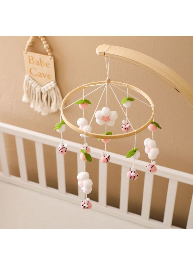 Generic - Newborn Baby Educational Flower Bee Bedside Rattle Nordic Style Home Decoration Baby Bed Rattle Pendant-Color:Bee Fur Ball Bed Bell Yellow - Image 1