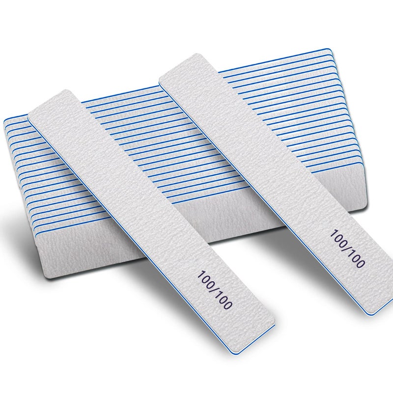 Nail FilesNail File for Acrylic Nails 100100 Grit 12 PCS Nail Files Emery Boards for Acrylic Nails Washable Thick Professional Manicure Tools for Nail Tech