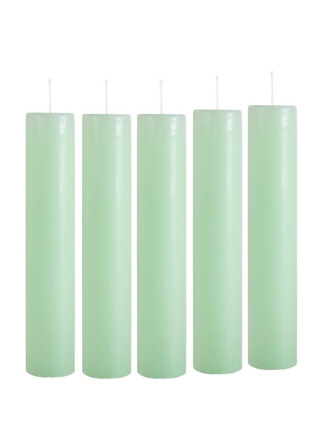 Stone & Feather Stone & Feathe Ocean Breeze Scented Pillar Candles, (Sea Green),(Pack of 5) Paraffin Wax Burning Time- 10-12 Hours, for Home Decoration, Diwali, Christmas. - Image 5