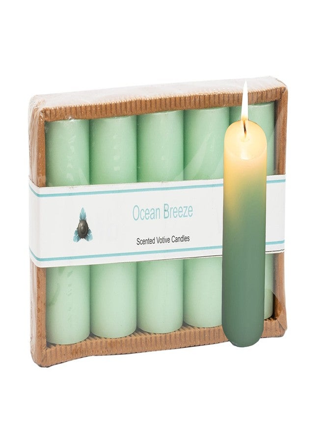 Stone & Feather Stone & Feathe Ocean Breeze Scented Pillar Candles, (Sea Green),(Pack of 5) Paraffin Wax Burning Time- 10-12 Hours, for Home Decoration, Diwali, Christmas. - Image 3