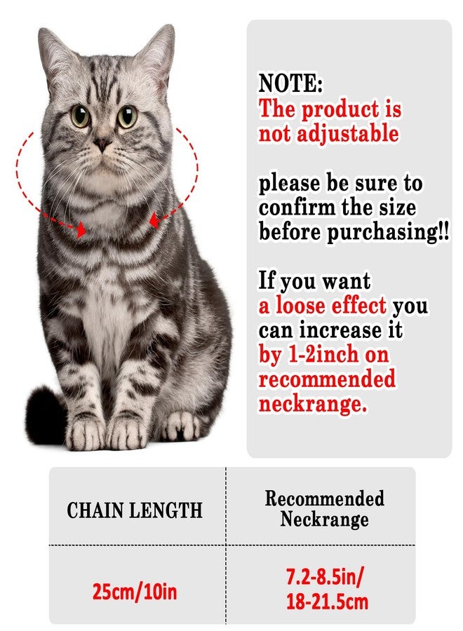 Amabro Diamond Cat Chain Collar, Metal Cuban Link Dog Collar with Secure Buckle Cat Pet Necklace Chain Pet Collar Jewelry Accessories for Small Medium Dogs Cats Puppy Kittens (Rose Gold, 10 inch) - Image 2