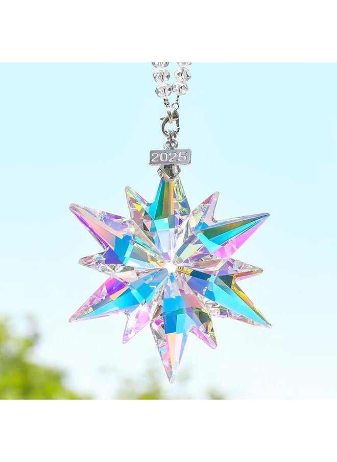 yongsheng Annual Ornaments Crystal Snowflake Star, Sparkly Crystal Ornaments for Tree, Beautiful Ornaments for Women Girls（Seven Colors）  - Image 1