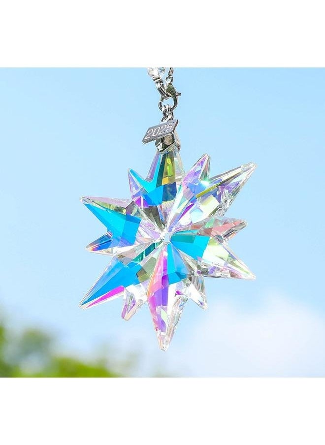 yongsheng Annual Ornaments Crystal Snowflake Star, Sparkly Crystal Ornaments for Tree, Beautiful Ornaments for Women Girls（Seven Colors）  - Image 2