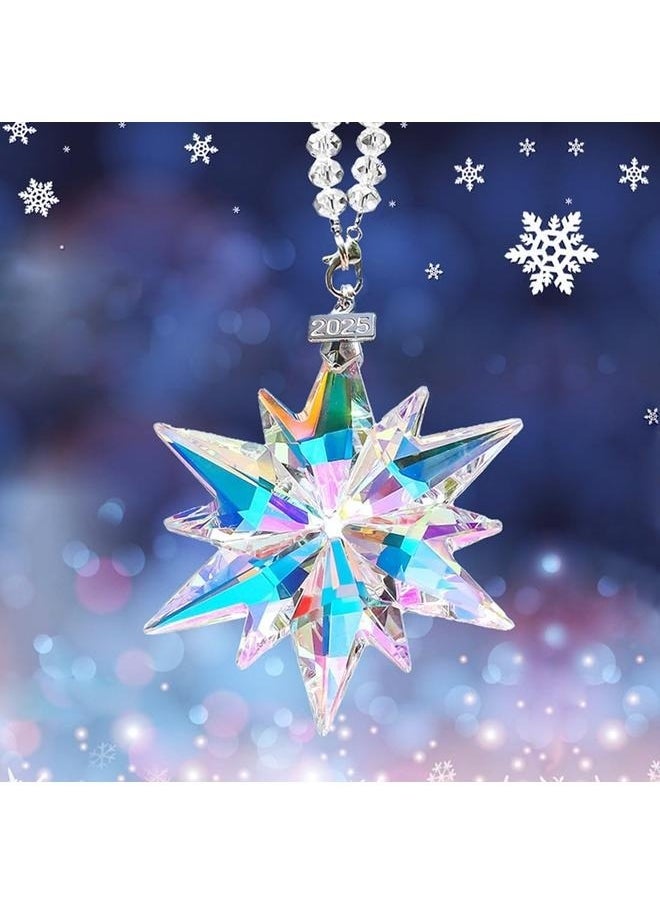 yongsheng Annual Ornaments Crystal Snowflake Star, Sparkly Crystal Ornaments for Tree, Beautiful Ornaments for Women Girls（Seven Colors）  - Image 4
