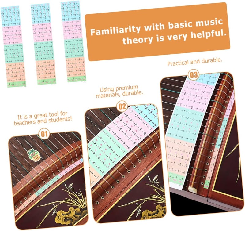3pcs Guzheng Scale Decals Musical Instruments Sticker Easy to Use for Guzheng Learning Practice - Image 3